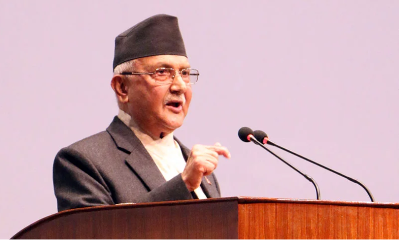 प्रधानमन्त्री केपी ओलीले प्रतिनिधिसभा बैठकलाई सम्बोधन गर्दै