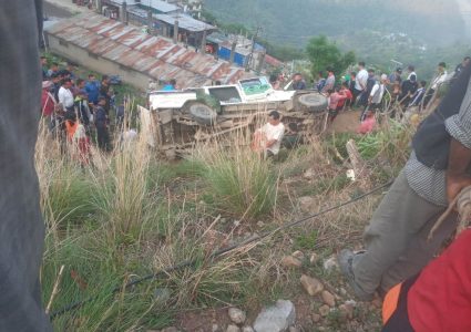 रुकुमपश्चिमको मुसिकोटबाट डिग्रे जान लागेको जिप दुर्घटना, १० जना घाइते