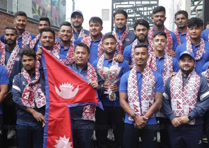 कीर्तिमानी जितपछि नेपाली टोलीलाई ओली–गगनको शुभकामना सन्देश, जितको खुसीमा सारा नेपाली मन्त्रमुग्ध