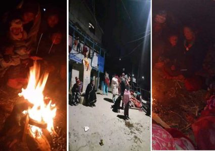 भूकम्प प्रभावितहरुसँग पुगेन त्रिपाल, रातभर खुल्ला आकाशमा बस्न बाध्य