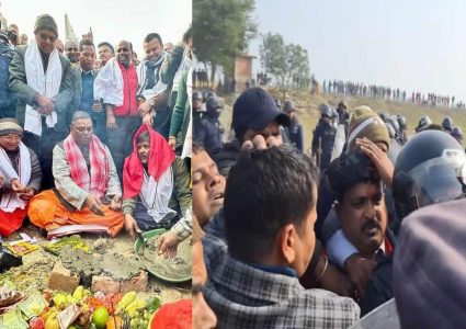 उपेन्द्र यादवले शिलान्यास गर्ने, बाहिर शिक्षामन्त्रीको टाउको फुटाउने !