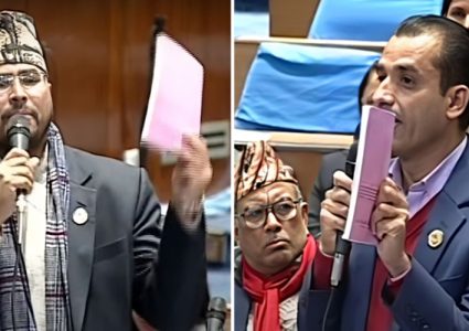 संसदमा ज्ञानेन्द्र शाही र माधव सापकोटाको जुहारी,राजतन्त्र र गणतन्त्रको वकालत !