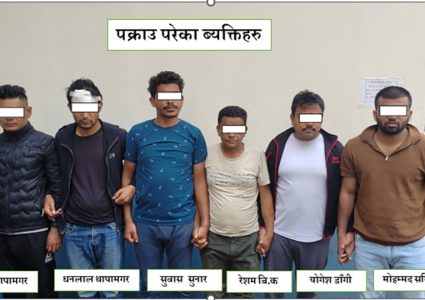 ललितपुरमा सुनचाँदीका गहना र नगद चोरीमा संलग्न ६ जना पक्राउ