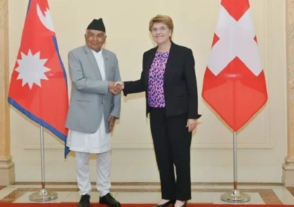 नेपालका राष्ट्रपति रामचन्द्र पौडेल र स्वीट्जरल्याण्डका समकक्षी एमहर्डबिच भेटवार्ता