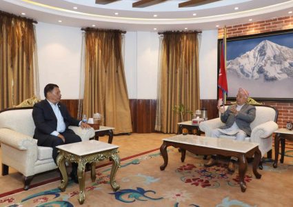 कार्यवाहक प्रधानमन्त्री सिंहले भेटे राष्ट्रपति पौडेल