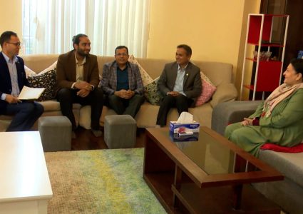 गृहमन्त्री अर्यालद्वारा पूर्वराष्ट्रपति भण्डारीसँग भेटवार्ताः आन्दोलनमा जलेको घरको निरीक्षण